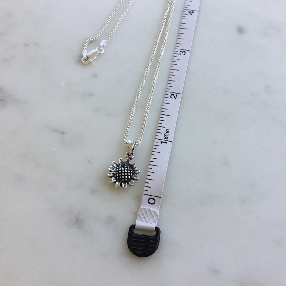 Sterling Silver Sunflower Necklace - Picture 7 of 15